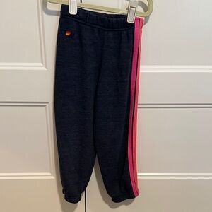 Aviator Nation Kids Navy and Pink 5-stripe Jogger Pants